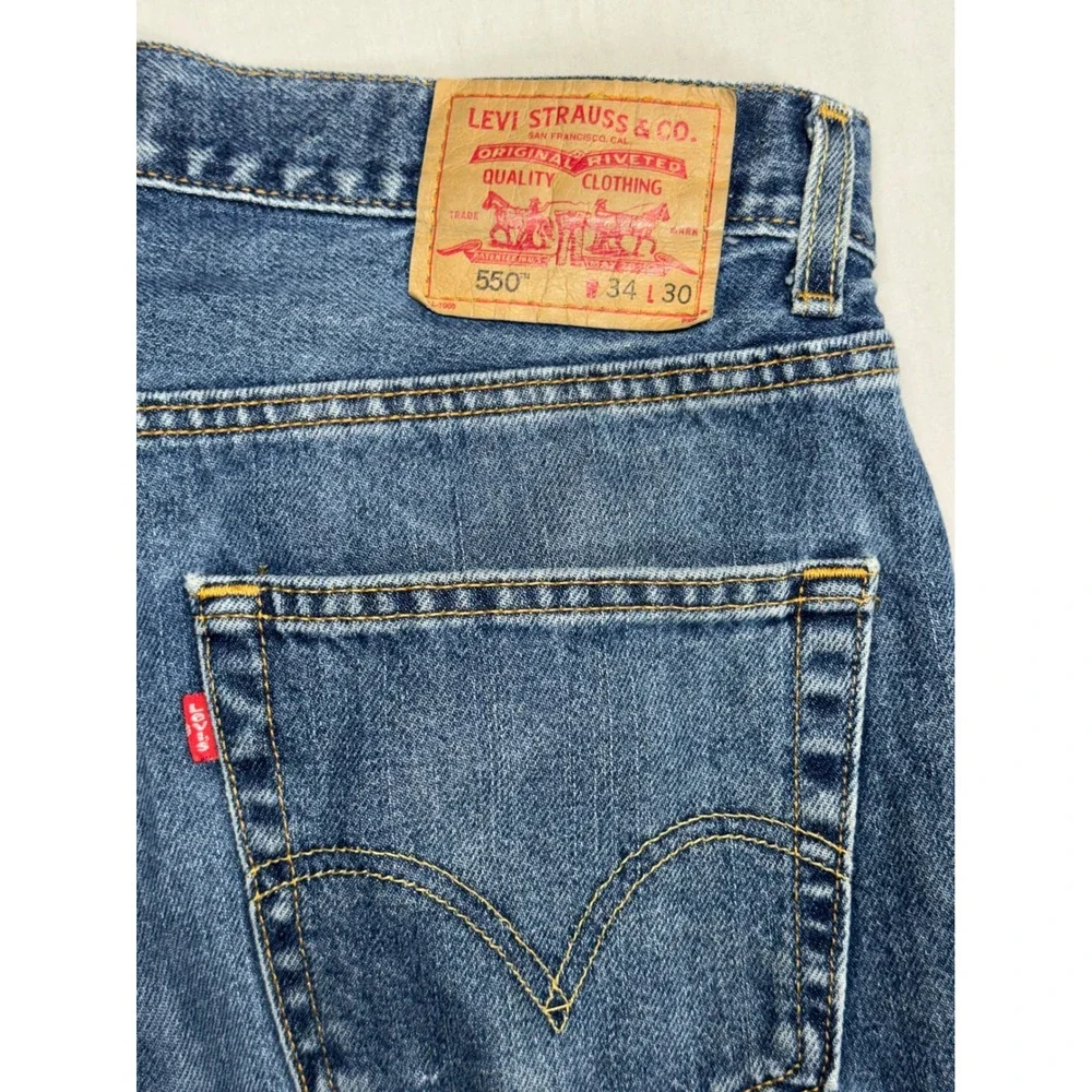 Levis 550 Relaxed Fit Jeans Mens 34x30 Blue Medium Wash Denim Y2K Vintage Canada